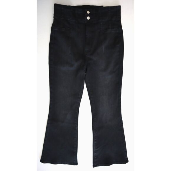 We The Free x FP OB2233809 Women's Sz 31 Onyx Black Jayde Crop Flare Jeans - Picture 1 of 14